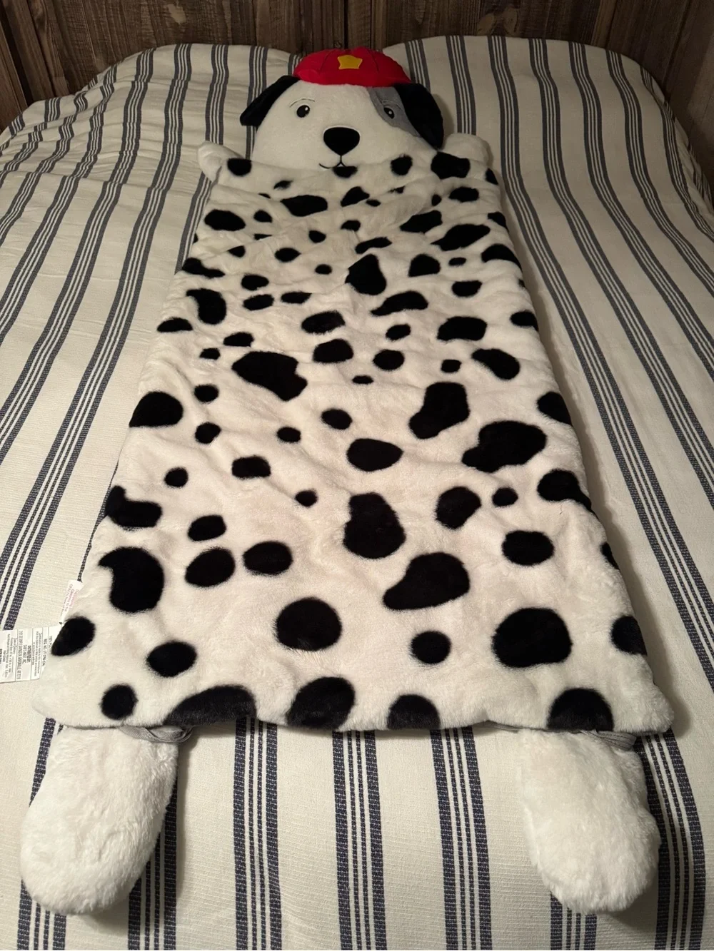 Dalmatian Dog Plush Sleeping Bag - Black & White
